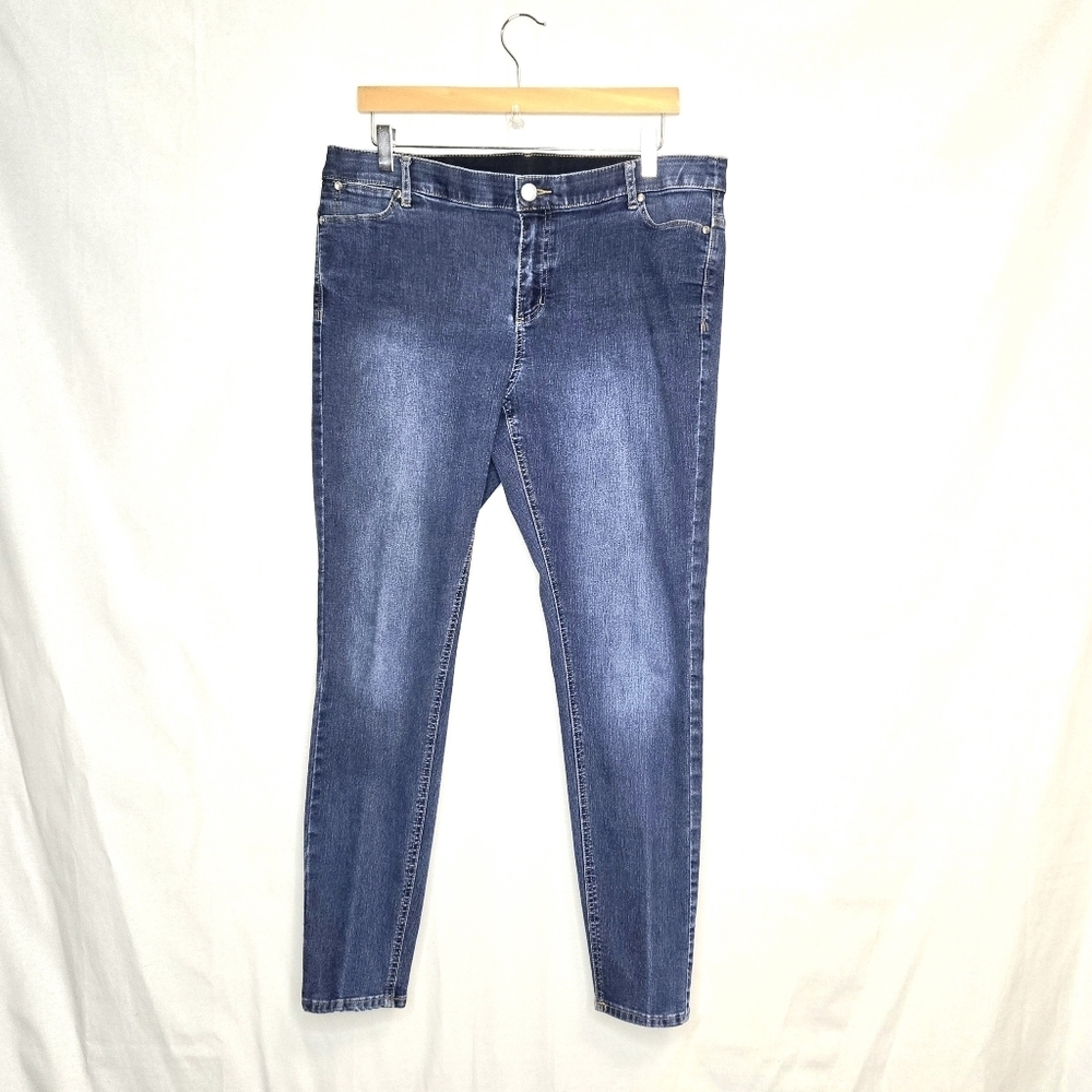 CJ Banks Stretch Skinny Denim Jeans. Blue 14W